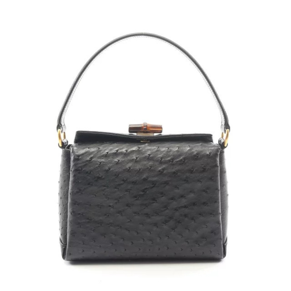 Gucci Bamboo Handbag Leather Black